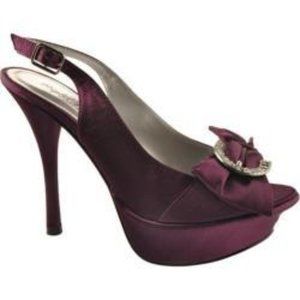 Eggplant purple platform dressy heel